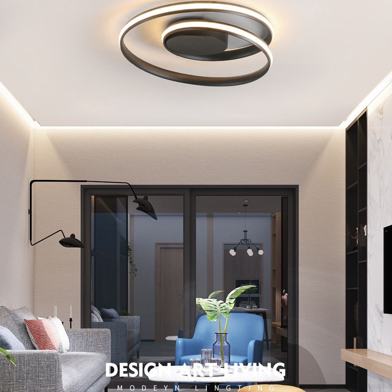 Metalen ringen semi-inbouwlamp moderne slaapkamer en woonkamer semi-inbouwlamp