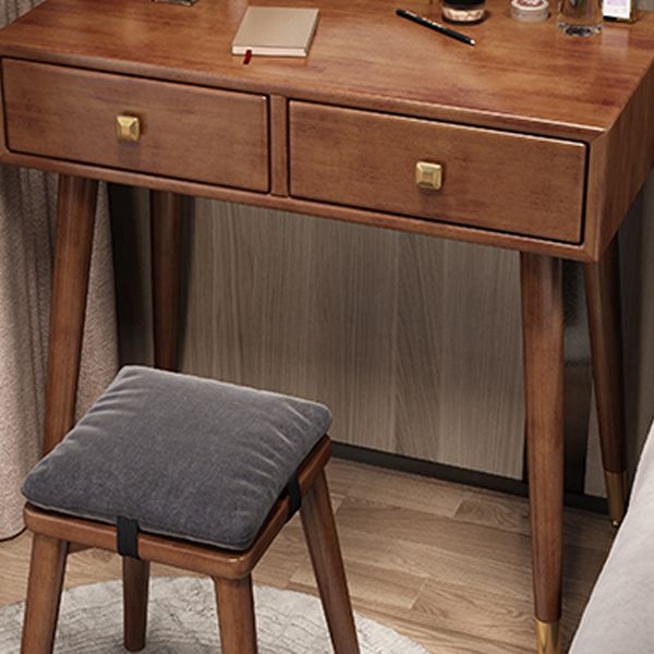 Scandinavian Rubberwood Makeup Counter with Drawer Vanity Dressing Table