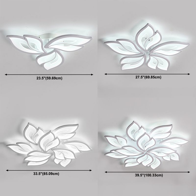 Lámpara de techo empotrada moderna con forma de flor LED para sala de estar