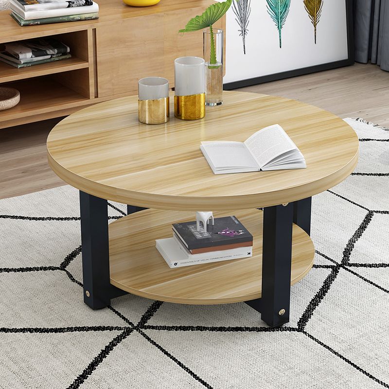 Wood Single Coffee Table No Distressing Coffee Table with Shelf