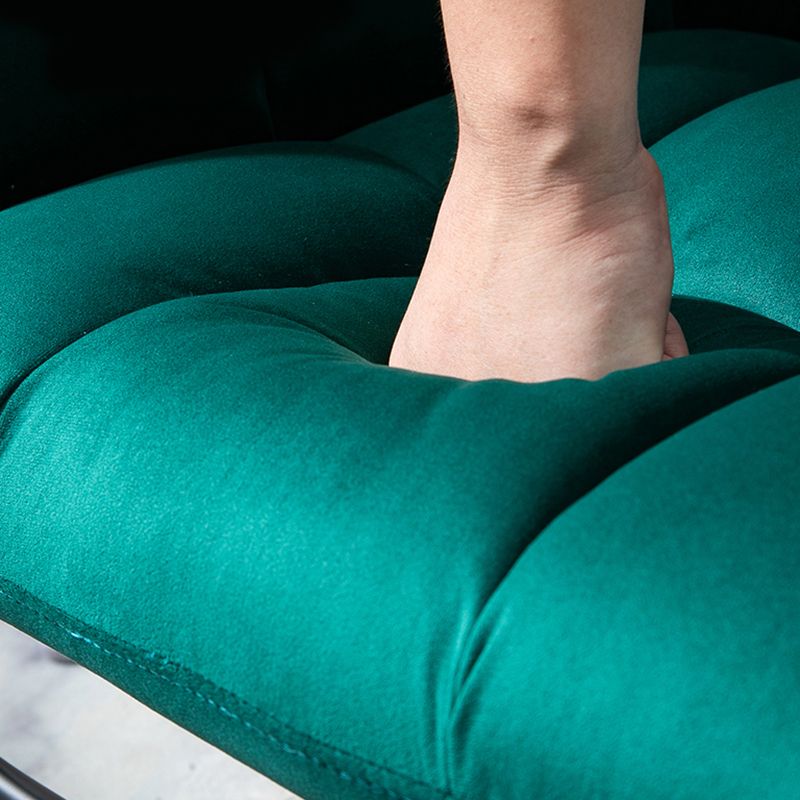 Modern Rocker Chair Upholstered Dark Legs Glider Button-Tufted