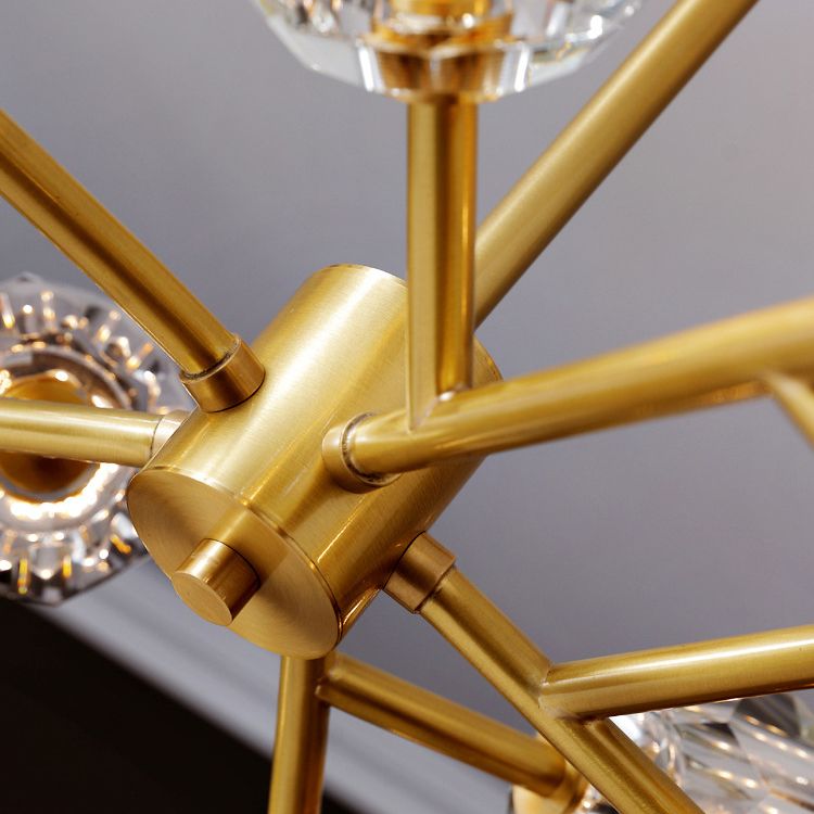 Ultra-modern Sputnik Hanging Chandelier Crystal Suspension Lighting with Hanging Cord for Living Room