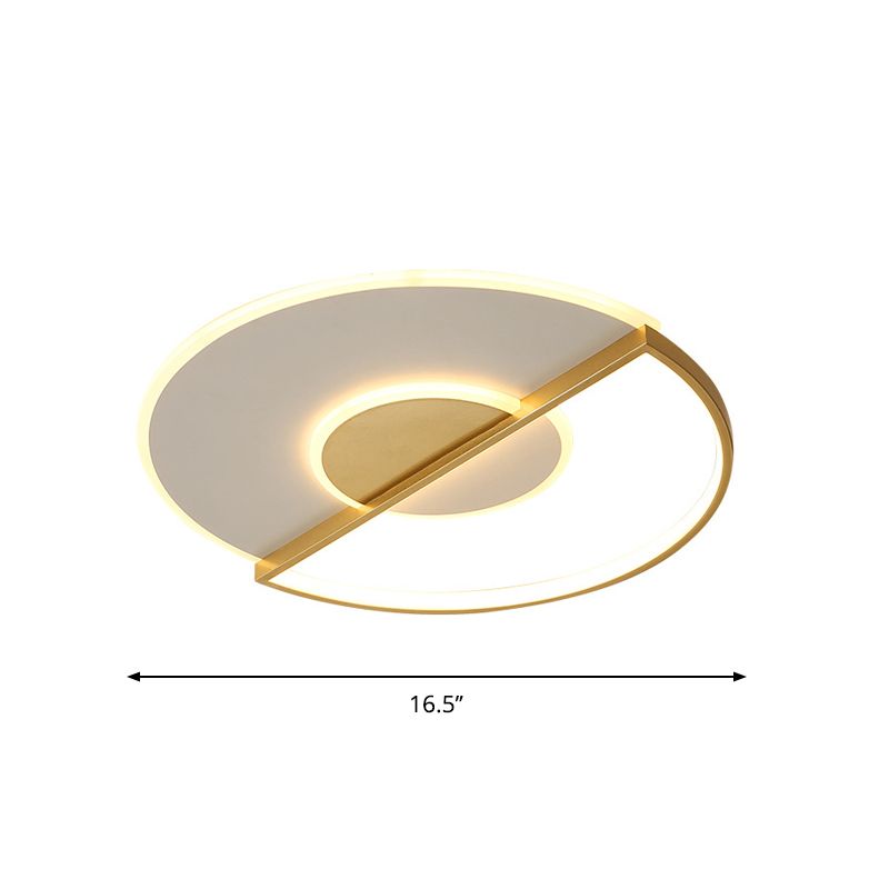 Superdunne cirkel LED-plafondlamp Minimalistisch acryl goud Inbouwlicht in warm/wit/3 kleuren licht, 16,5"/20,5" breedte