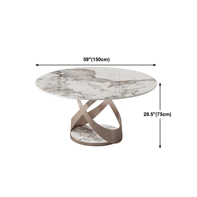 Modern Round Dining Table Set 1/2/5/9 Pieces Dinette Set with Sintered Stone Top