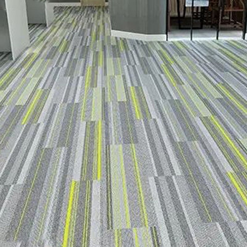 Modern Level Loop Carpet Tiles Stripe Print Interlocking Carpet Floor Tile