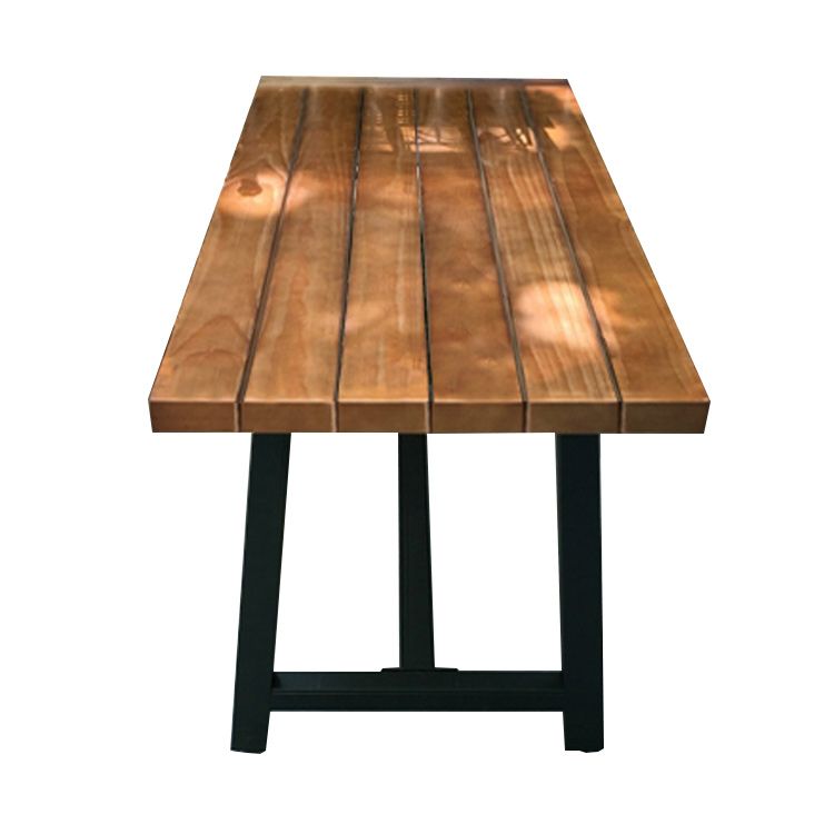 Industrial Rectangle Dining Table 29.52" High Brown Solid Wood Table