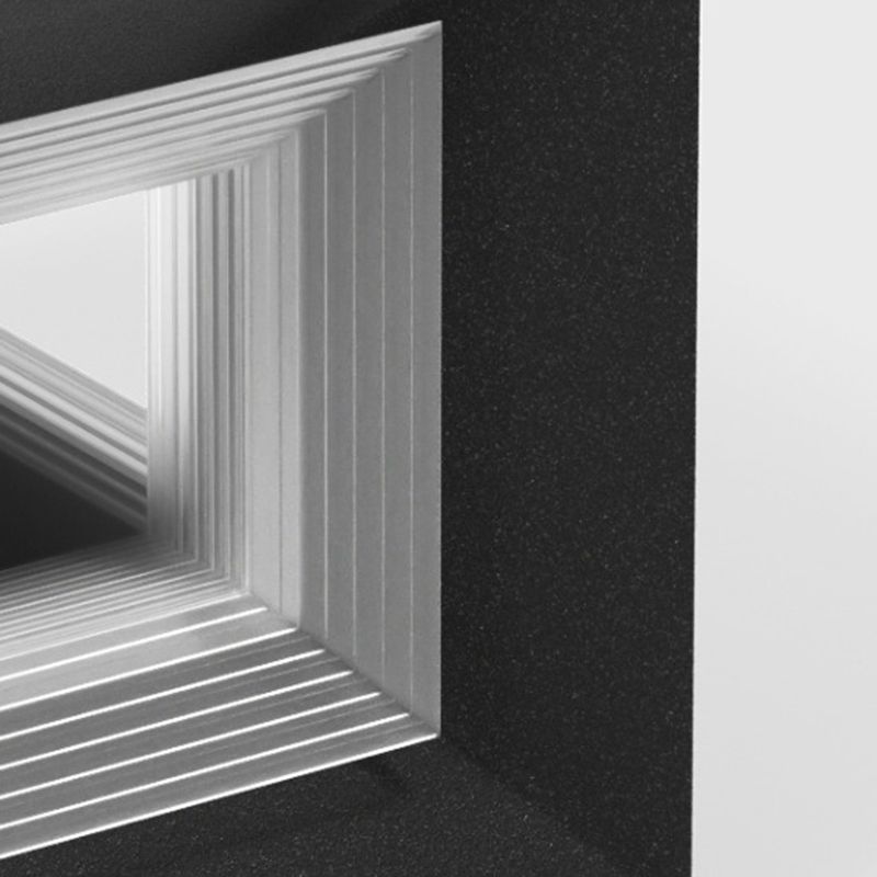 Square Contemporary Waterproof LED Pillar Light in Black for Courtyard