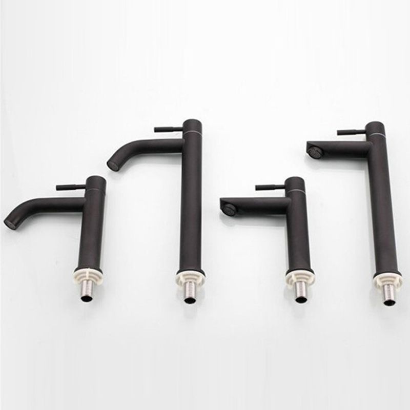 Circular Bathroom Faucet Modern Style Black Sink Faucet with Stainless Steel