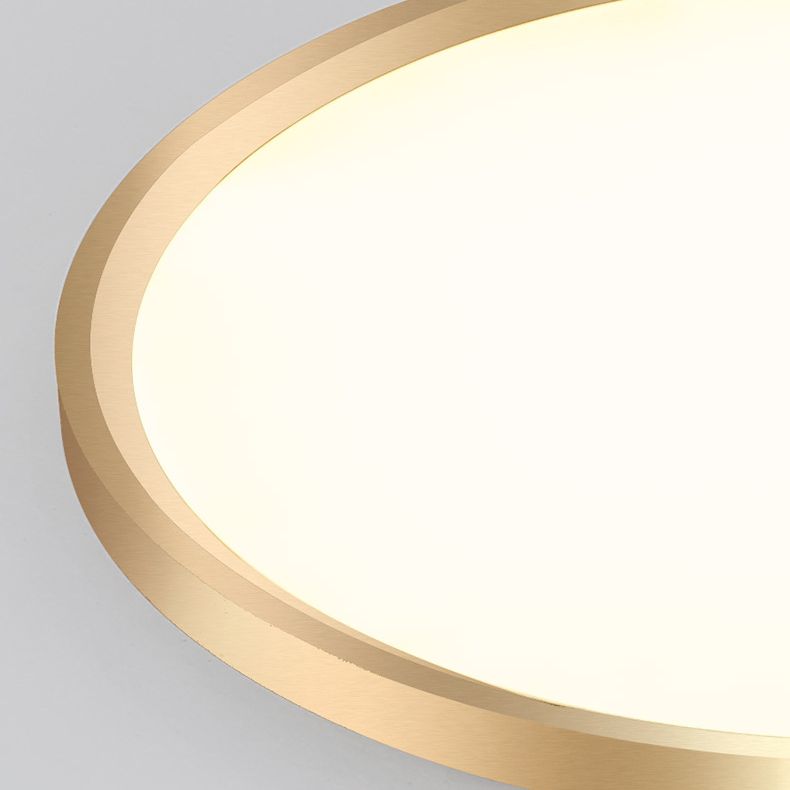 LED Bedroom Flush Ceiling Light Fixture Modern Gold Flush Ceiling Light with Circle Metal Shade