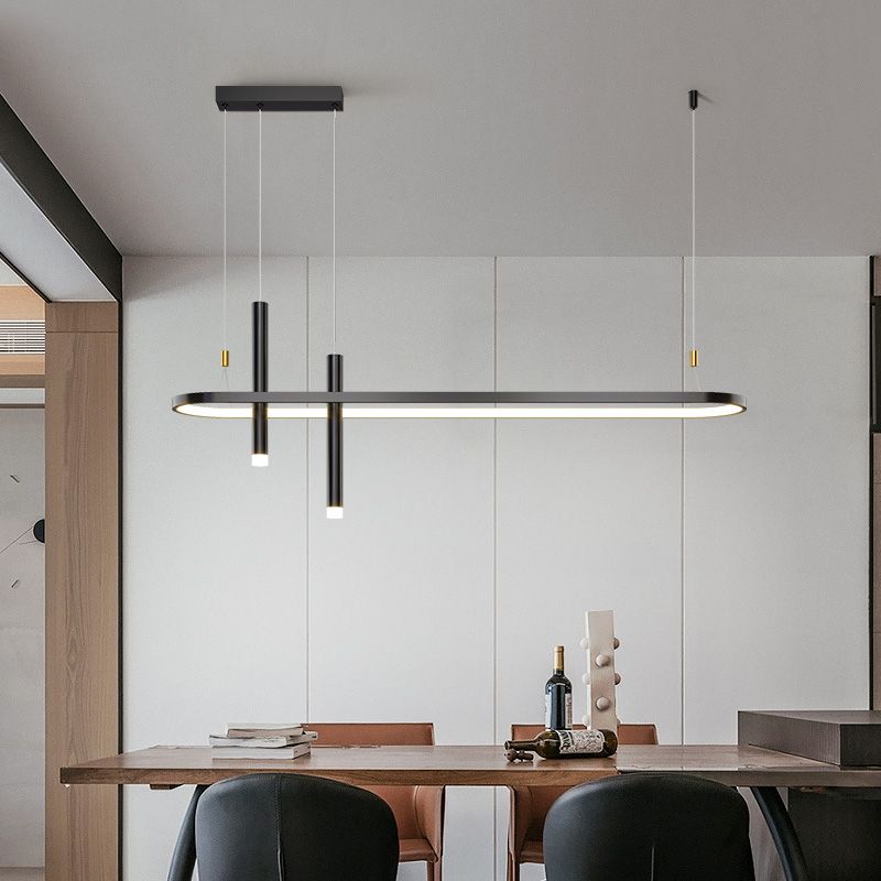 Modern Linear Ceiling Pendant Light Metal Island Pendant