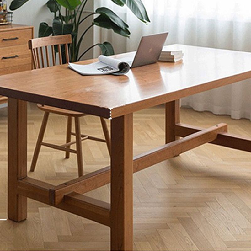 Rectangle Trestle Dining Table Modern Wood Table for Dining Room