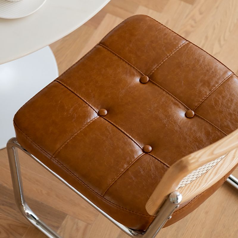 16.54" Wide Scandinavian Style Single Sofa Chair Fixed Backed Armless Chair