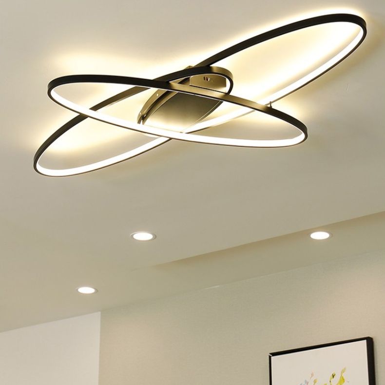 Lámparas semi empotradas con anillo de metal ligero de montaje semi empotrado con luces múltiples de estilo moderno
