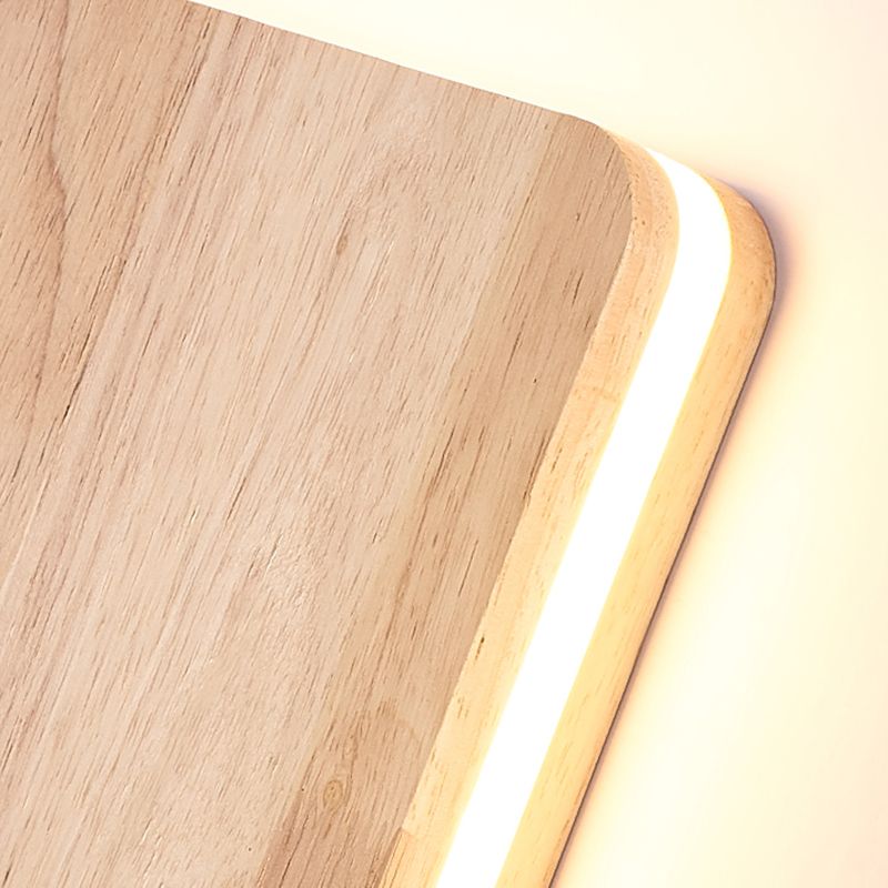 Modern Wall Sconce, illuminazione montata in legno giapponese a 1 luce per camera da letto