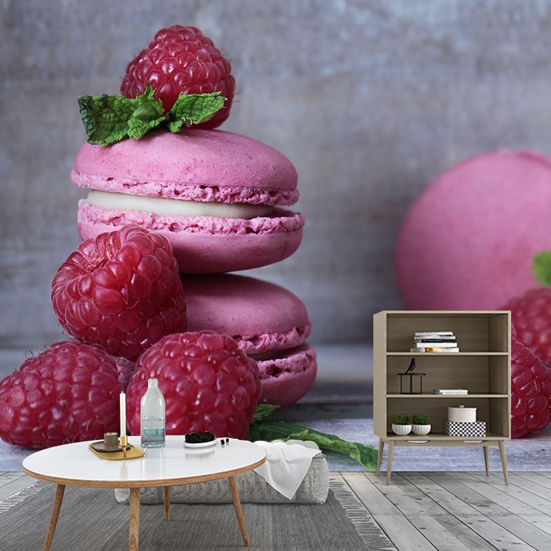 Heerlijke Macaron muurschildering behang zachte kleur hedendaagse wandbekleding voor dessertwinkel