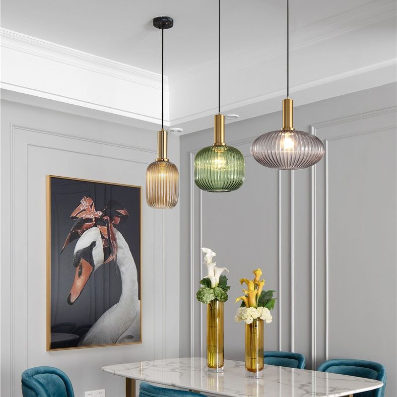 Modern Style Minimalist Hanging Light Glass Shade Pendant Lighting Fixture