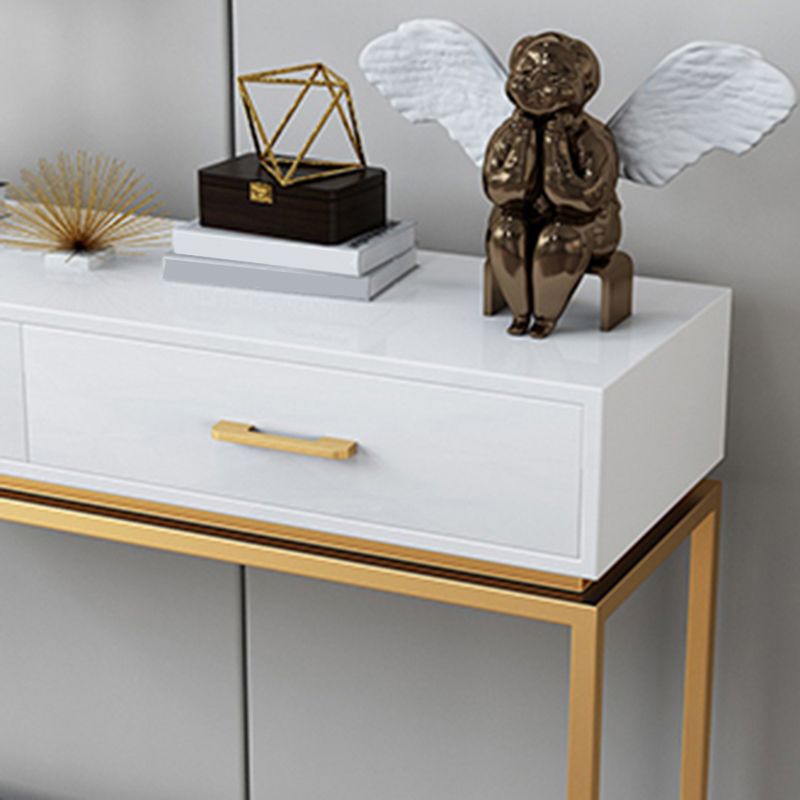 Rectangle Shape Contemporary Console Table 2 Drawers Wood Console Sofa Table