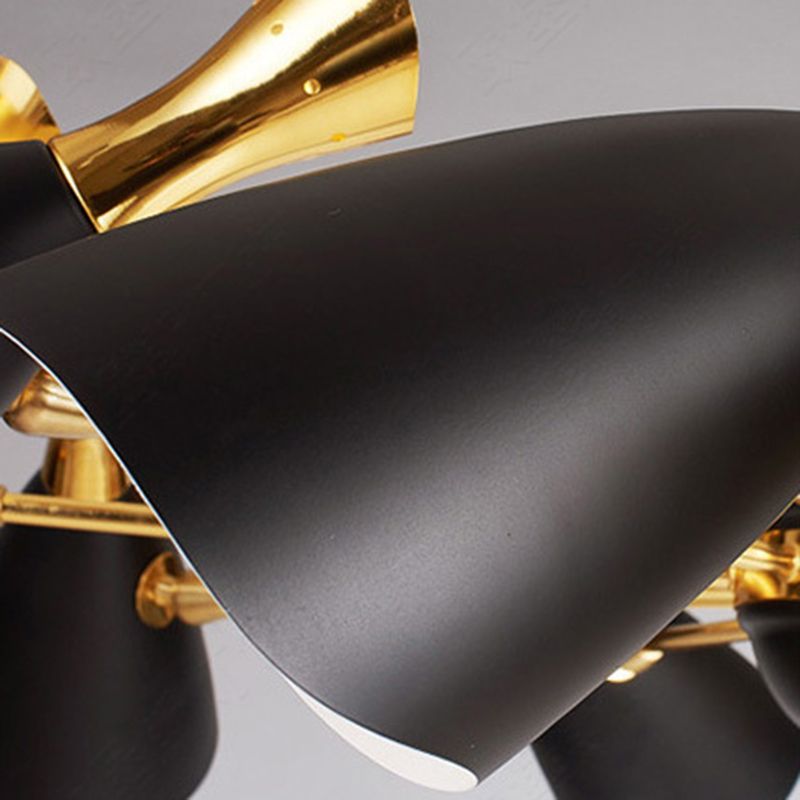 Moderne Luxus -sich verjüngende Anhänger Light Zink Legierung Innenlampe mit Schmiedeeisenschatten