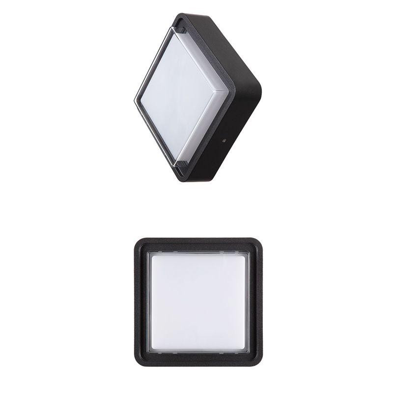 Luminaire carré encastré traditionnel à 1 lumière LED près du plafonnier avec abat-jour en plastique