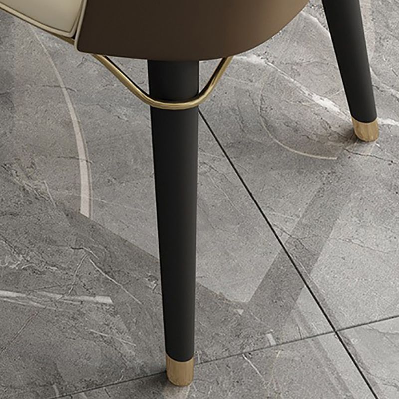 Sillas escandinavas sin brazos con respaldo sólido, sillas de comedor de cuero para cocina