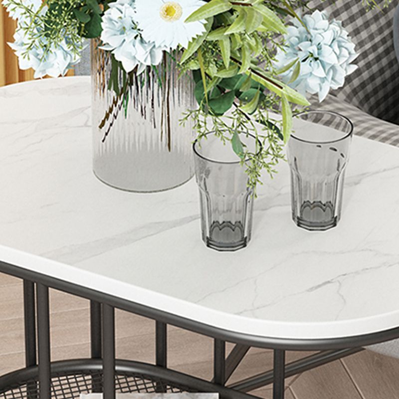 Minimalist Oval Corner Table Slate C Side Table for Living Room