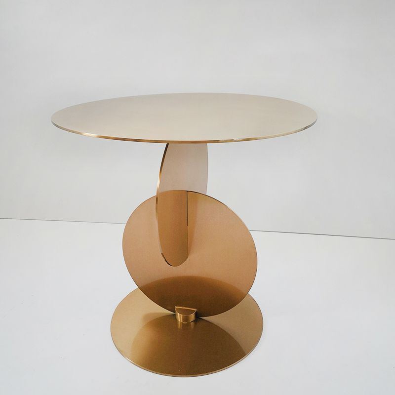 Medieval Modern Style Pedestal Base Design Circular Metal Side Table