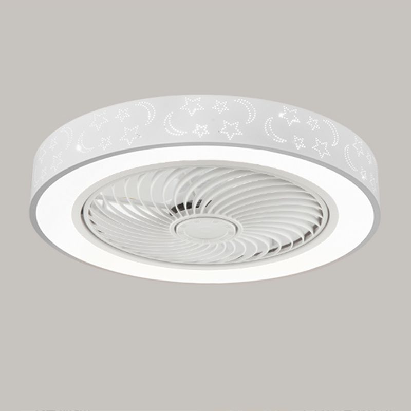 Ventola rotonda Light Light MODER MODER MODER METAL 1 Luce Luce Light in bianco