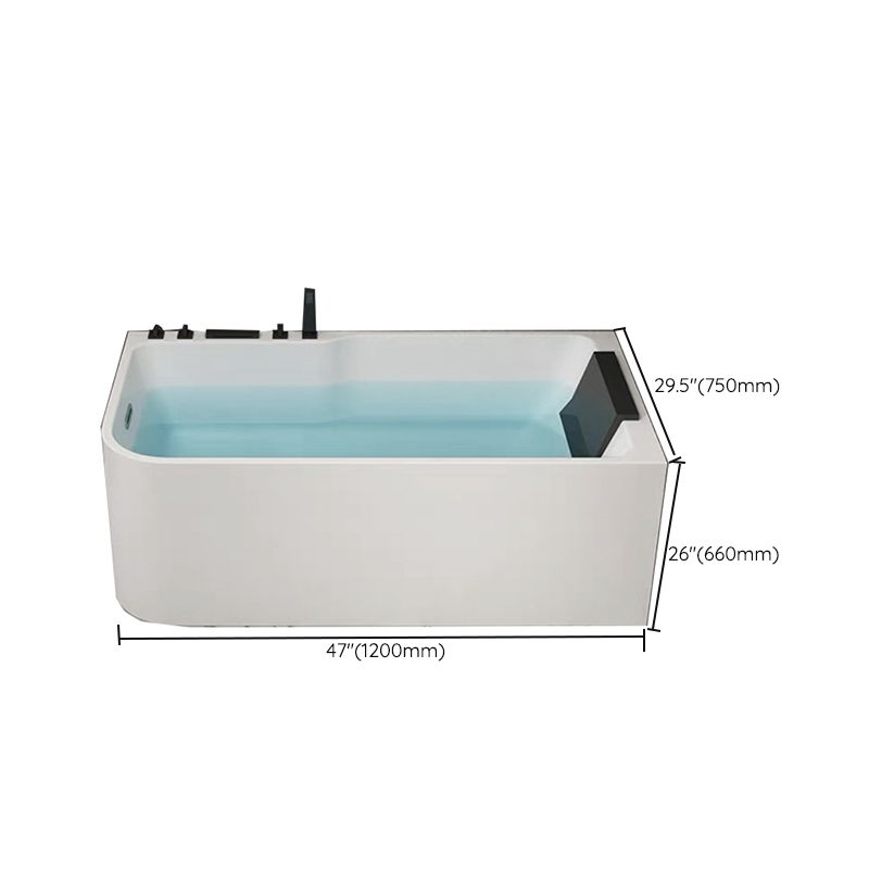 Modern Acrylic Soaking/Whirlpool Bathtub Rectangle Back to Wall Bathtub