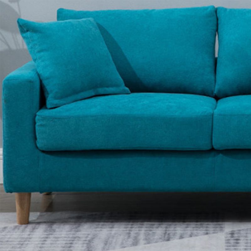 Loose Back Square Arm Sofa 2-Seater Fabric Cushions Loveseat with Storage