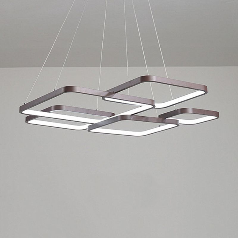 Brown Aluminum Hanging Pendant Lights Modern Hanging Lamps for Living Room