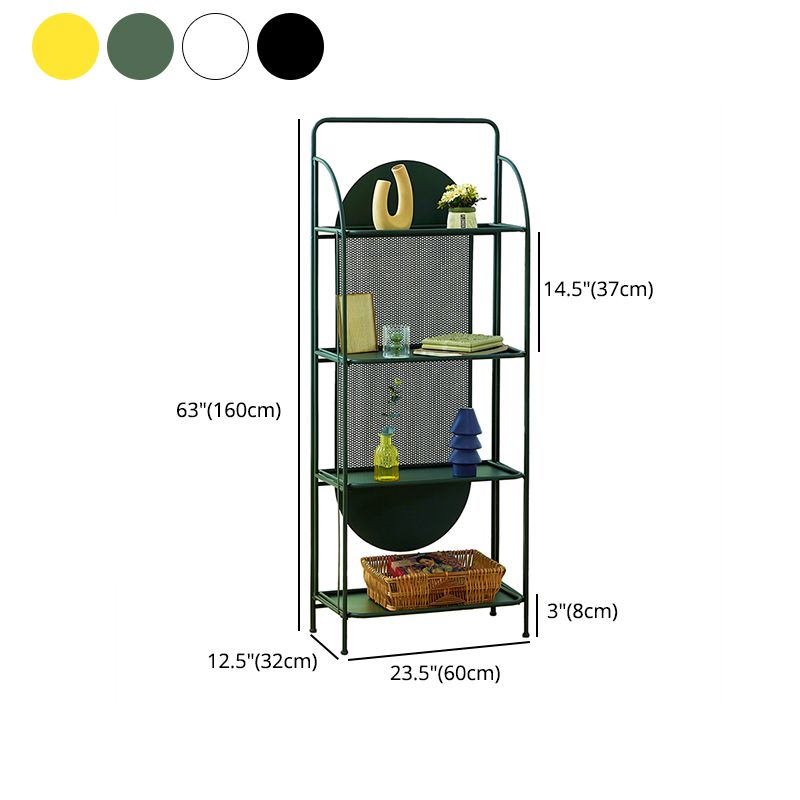 Modern Style Bookcase Etagere Open Back Metal Bookshelf for Home