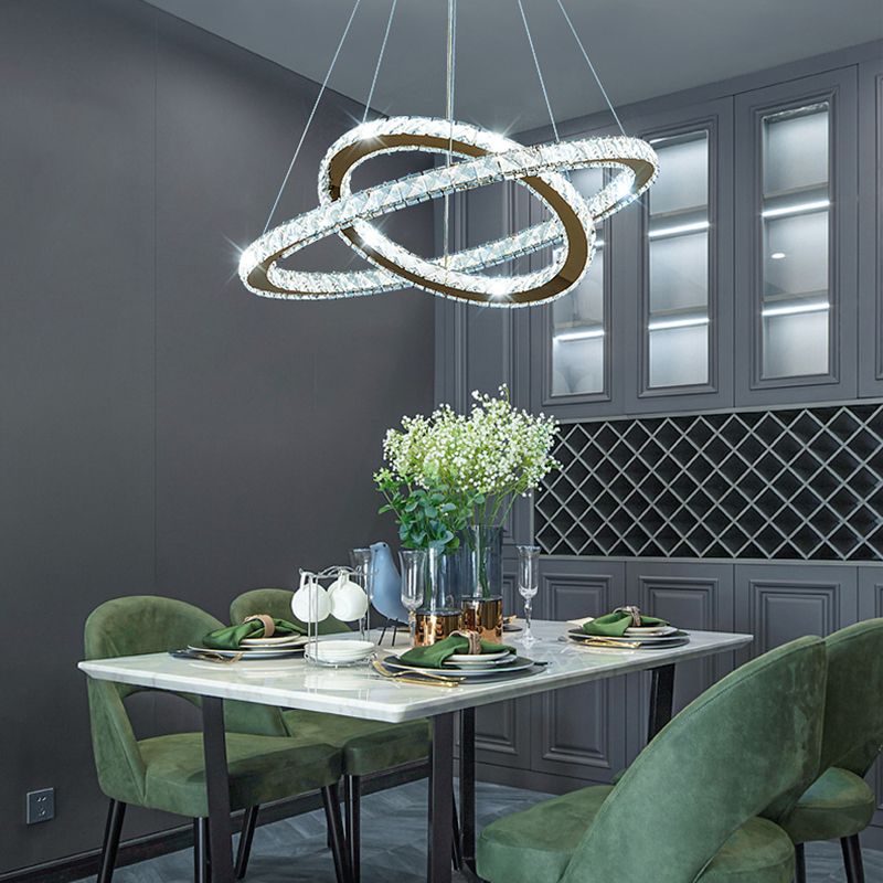 Zeitgenössische mehrschichtige Decke hängende Licht mit Kristallschatten für Esszimmer