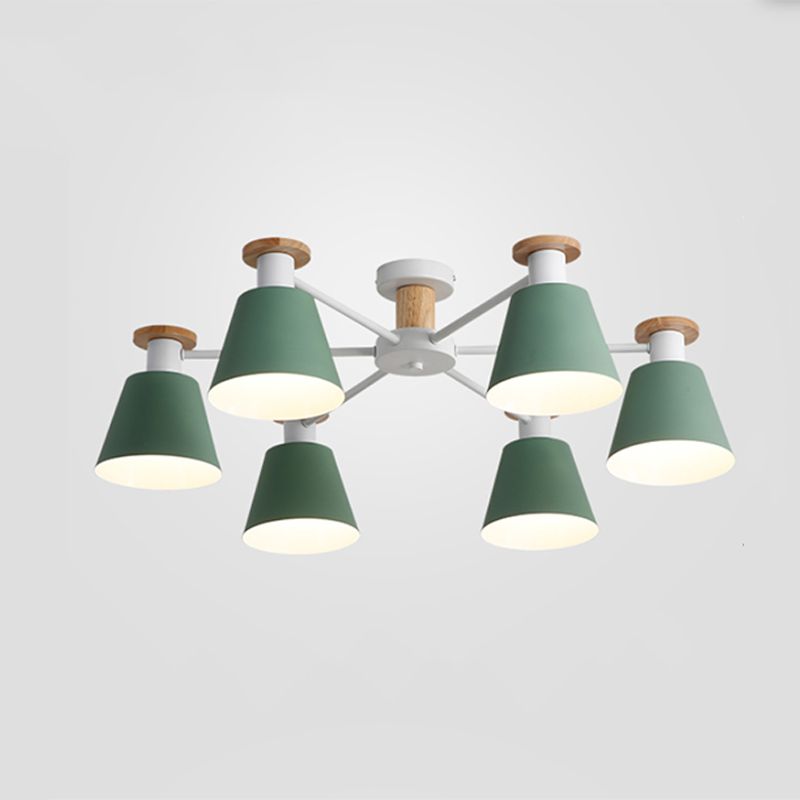 Moderne Kegelschatten Deckenlampe Metall mehrköpfige Deckenbeleuchtung für Restaurant