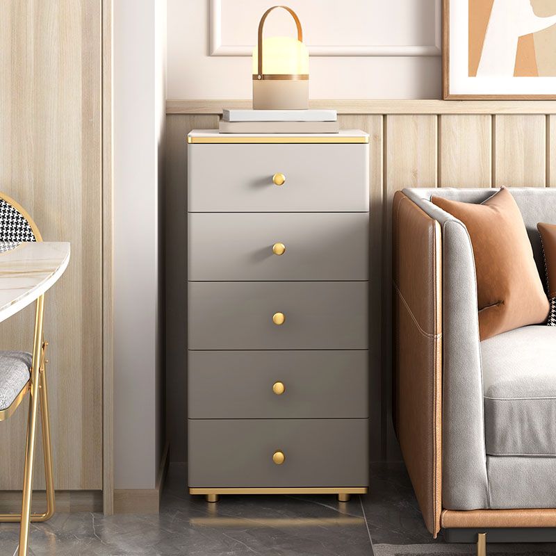 11.7-inch Width Glam Dresser Stone Storage Chest with 5 Drawers