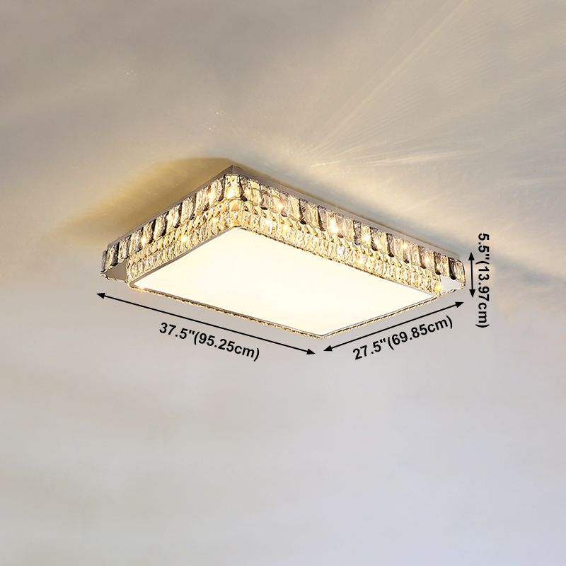 Plafonnier LED en cristal Simple et moderne, en acier inoxydable, forme géométrique, montage encastré