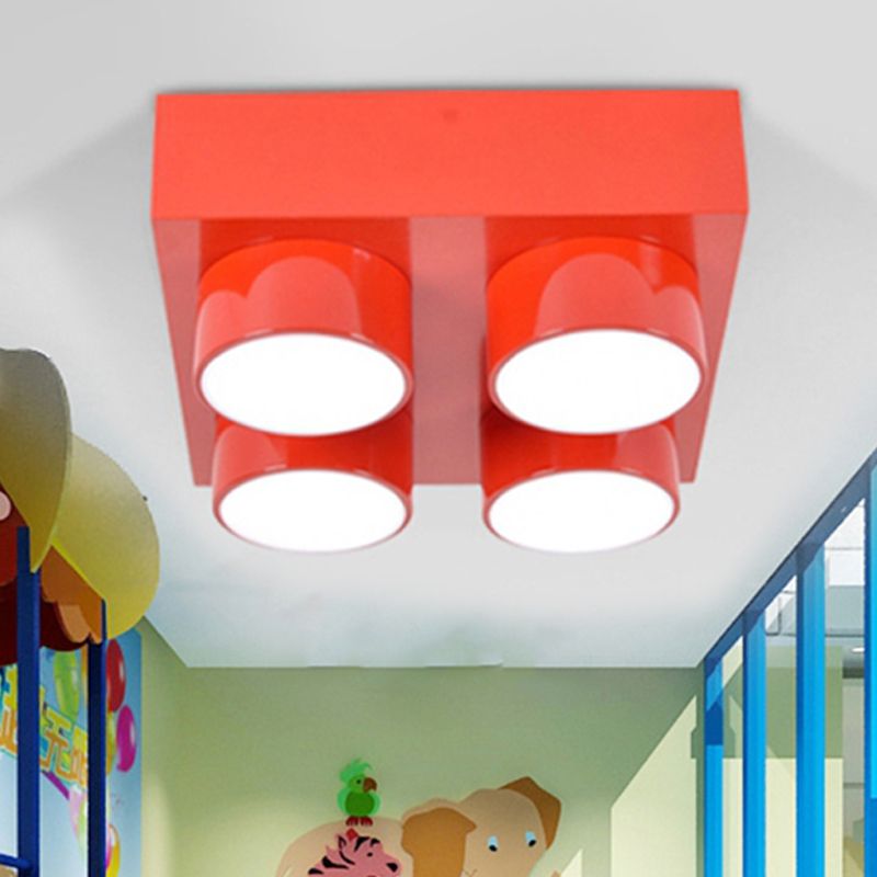 Modern Simple Flush Mount Light Rechthoek Multi-head metalen plafondlamp voor keuken