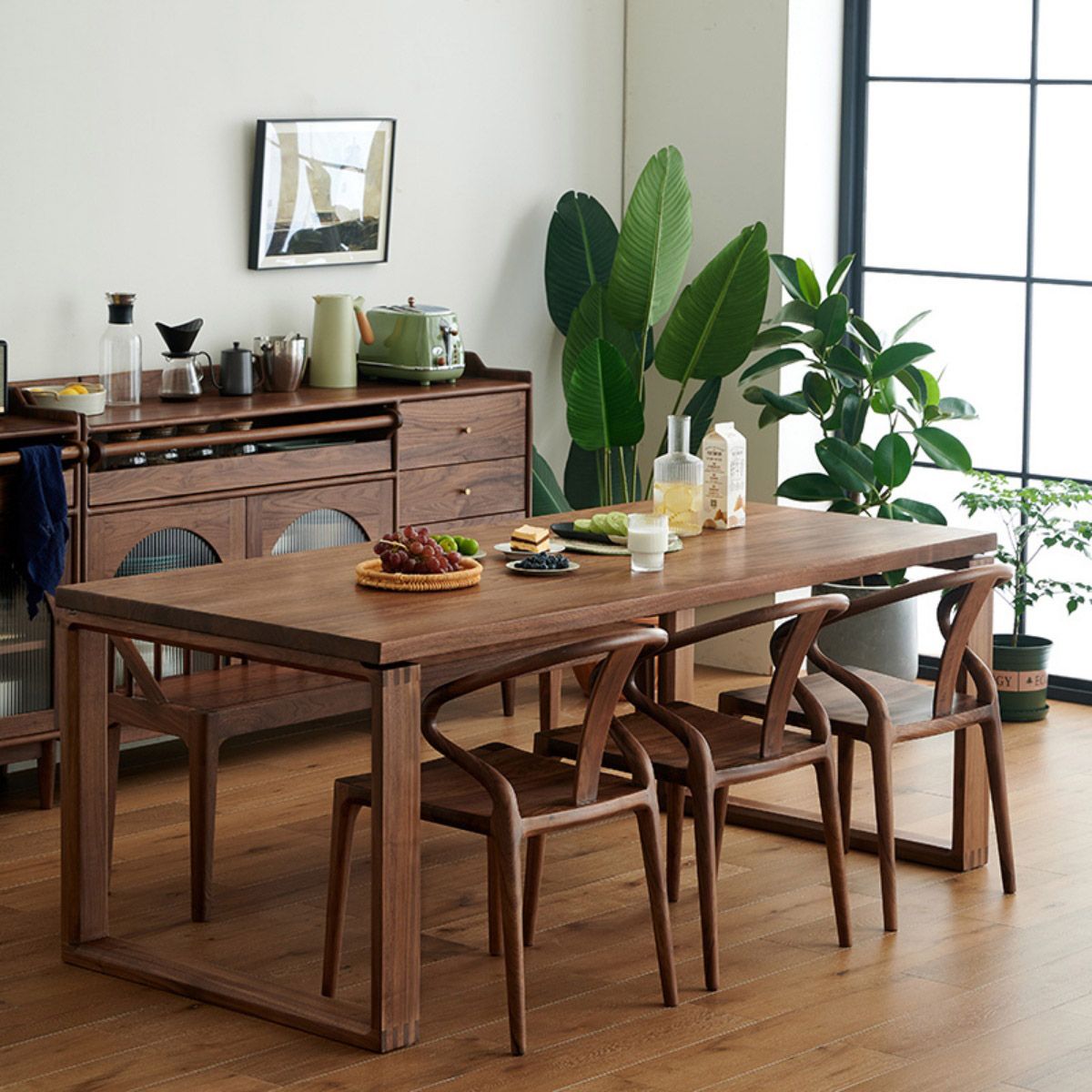 Dining Room Rectangle Dinner Table Traditional Solid Wood Dining Table