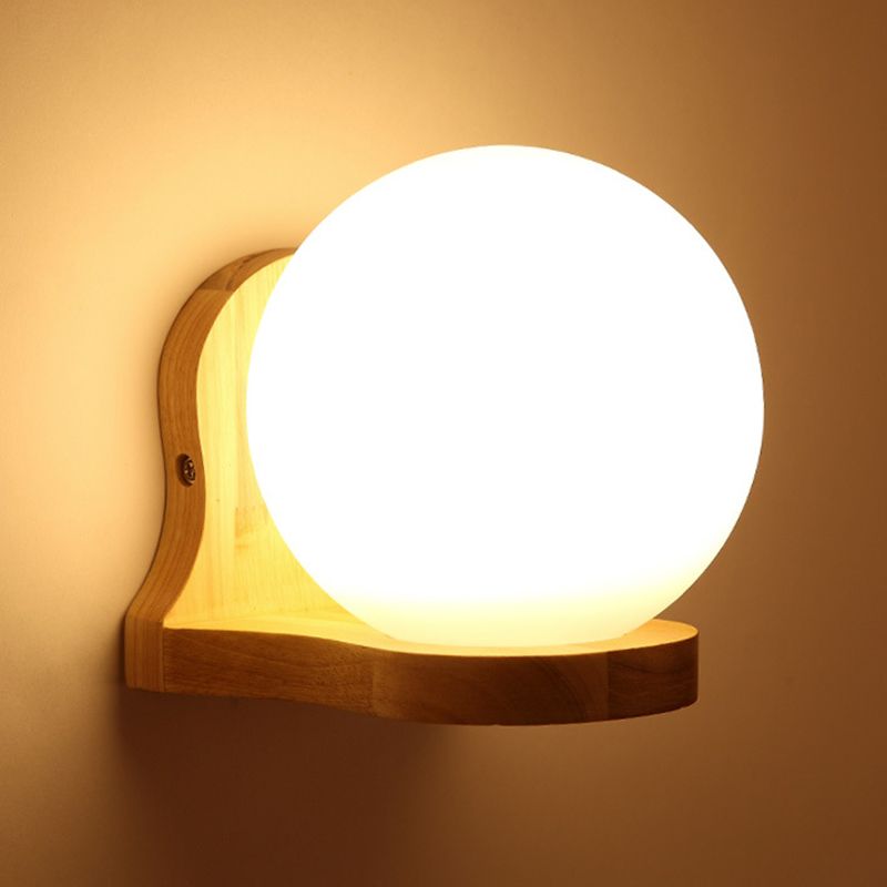 Modern Style Global Wall Light Sconces Wood 1 Light Wall Mounted Lamps