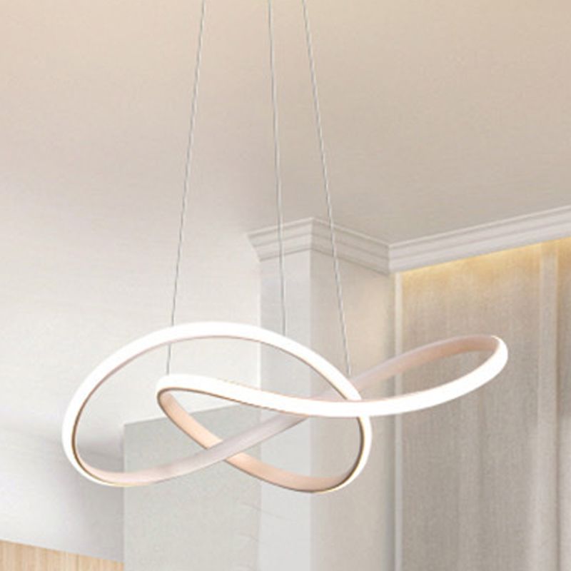 Modern Style Spiral Ceiling Pendant Light 1-Light Aluminum Suspended Lighting Fixture