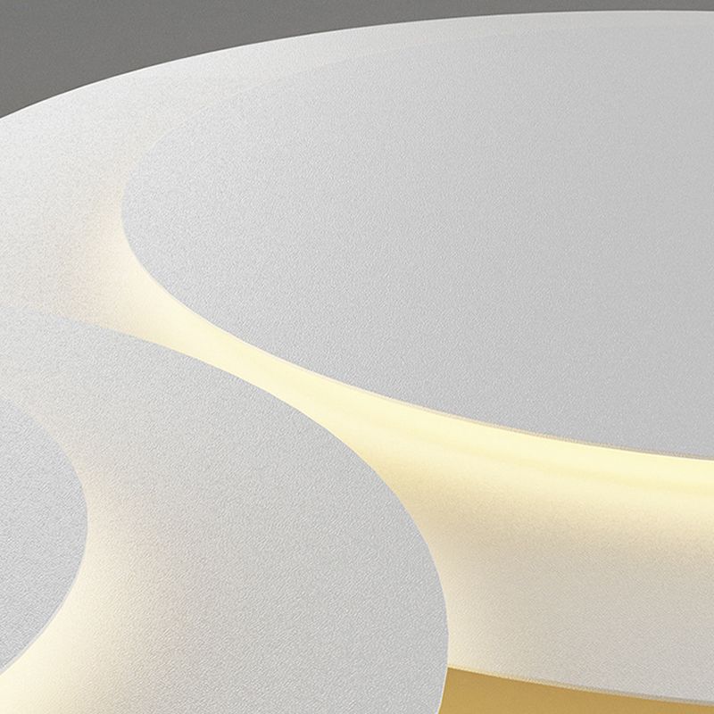 Nordic Flush Mount Multi-Layer LED Ceiling Light Fixture in White for Living Room