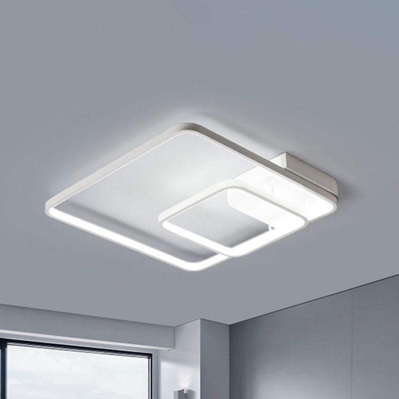 Éclairage de plafond semi-fluste blanc à 2 niveaux LED ACRIMÉE ACRYLIQUE LED IMPILIER LEMPRIMENT EN LIGHTE CHAUD / BLANC, 16,5 "/20,5" de large