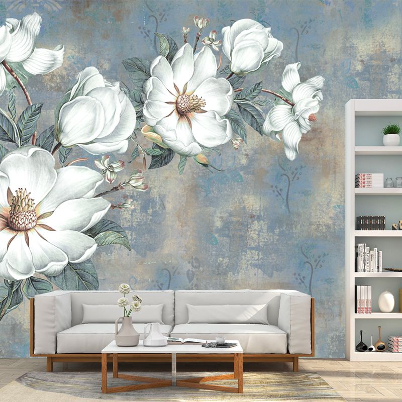 Illustration Flowers Wall Paper Murals Whole Wall Covering for Bedroom, Personalised Size