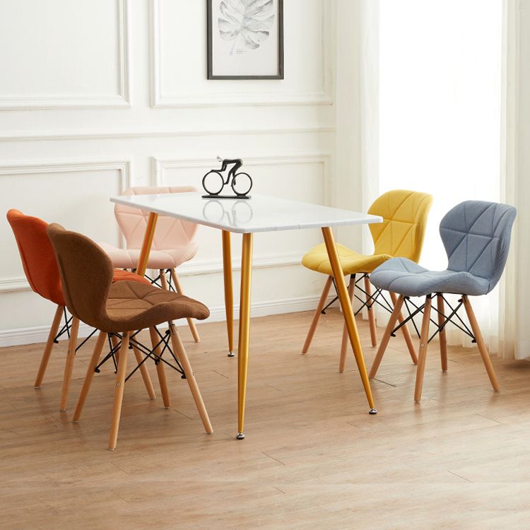 Modern Indoor-Outdoor Wood Chair Dining Room Armless Wingback Side Chair