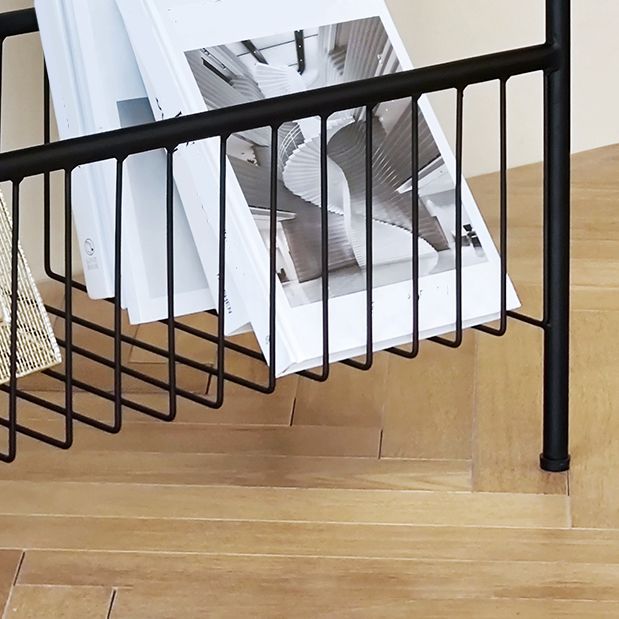 Black/white Modern Style End Table Metal Rectangular Top Side Table with Storage