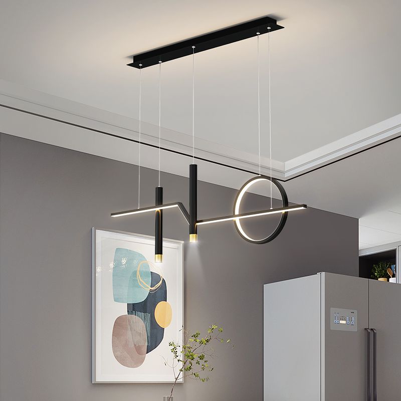 Linear Island Lighting Fixtures Contemporary Metal Pendant Lights For Kitchen Island