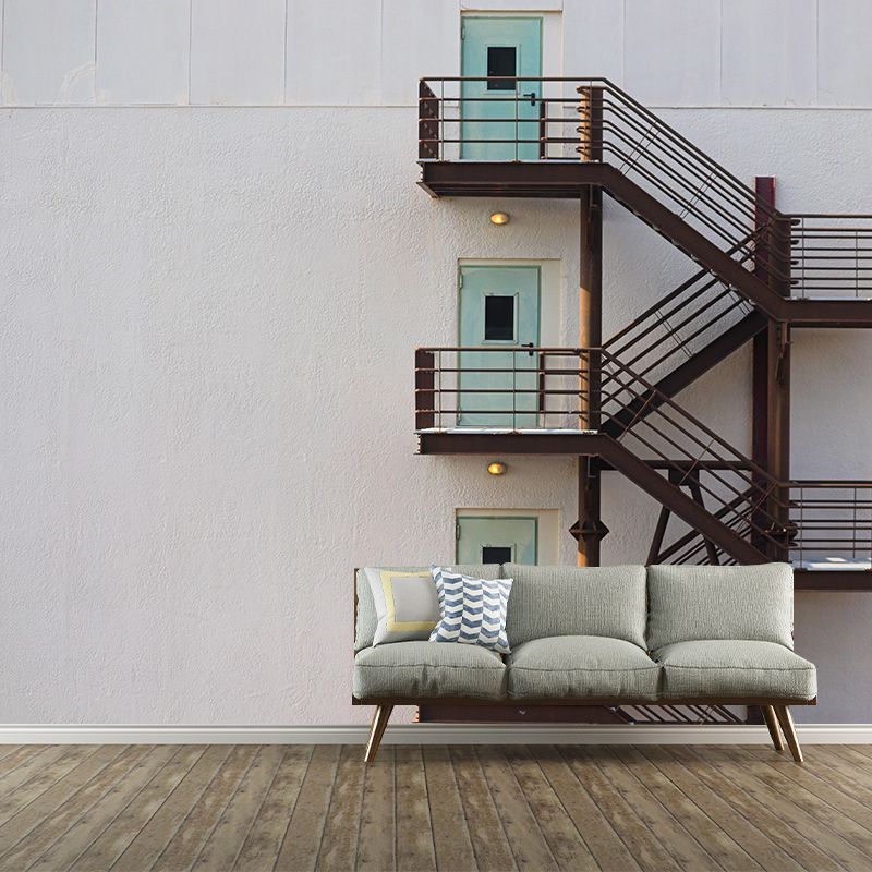 Customized Photography Stairs Building Mural Wallpaper Wall Covering for Bedroom