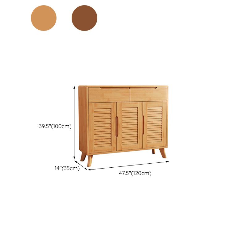 Door and Drawer Accent Cabinet Wood Cabinet in Brown/Natural