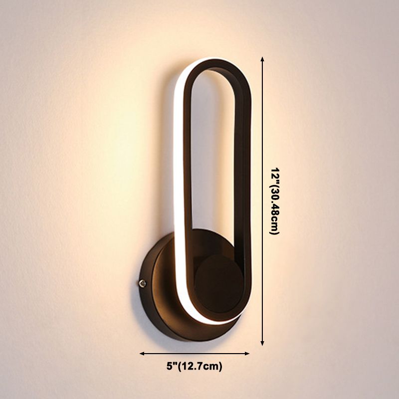 Contemporary Simple Wall Sconce Led Oval Wall Mounted Light Fixture for Bedside