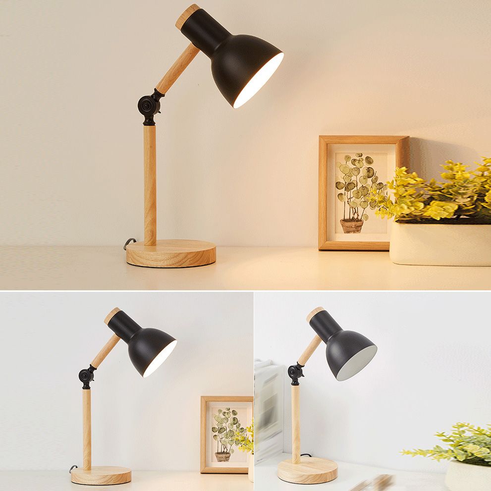 Lampe de table en forme de tambour de style moderne allumant la lampe de table en métal à 1 lumière pour la chambre à coucher