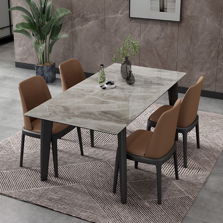 Modern Sintered Stone Rectangle Table Set 1/4/5/7 Pieces Dining Set